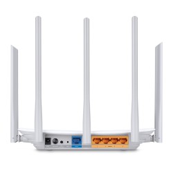 ROUTER TP-LINK wireless 1350Mbps, 4 porturi 10/100Mbps, 5 antene ext, Dual Band AC1350, "Archer C60" 45504837 (timbru verde 2 le