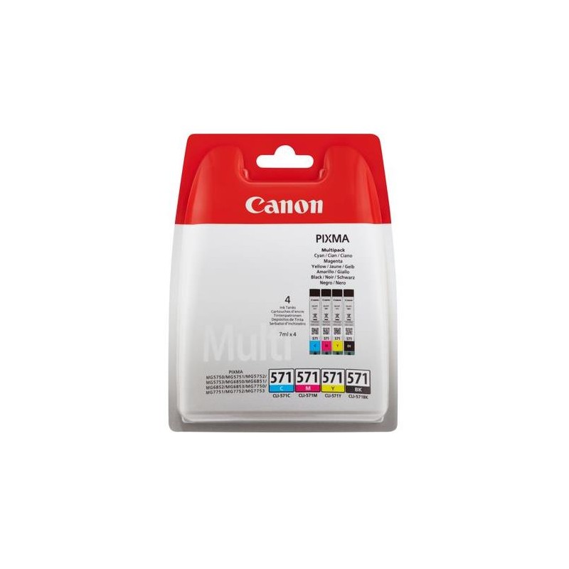 Combo-Pack  Original Canon CMYK, CLI-571MULTI, pentru Pixma MG5750|MG5751|MG6850|MG6851|MG7750|MG7751|MG7752|TS5050|TS5051|TS505