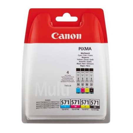Combo-Pack  Original Canon CMYK, CLI-571MULTI, pentru Pixma MG5750|MG5751|MG6850|MG6851|MG7750|MG7751|MG7752|TS5050|TS5051|TS505