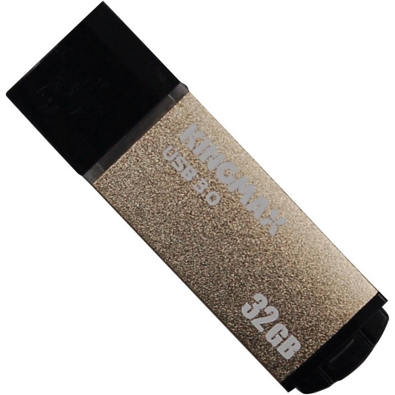 MEMORIE USB 3.0 KINGMAX 32 GB, cu capac, carcasa aluminiu, negru / auriu, "KM-MB03-32GB/Y" (timbru verde 0.03 lei)