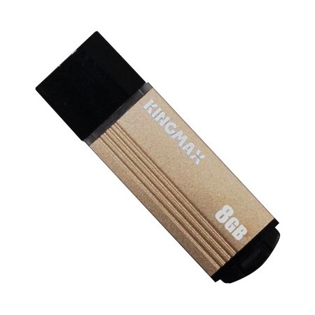 MEMORIE USB 2.0 KINGMAX 8 GB, cu capac, carcasa aluminiu, negru / auriu, "KM-MA06-8GB/Y" (timbru verde 0.03 lei)