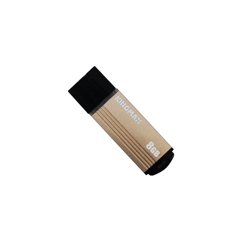 MEMORIE USB 2.0 KINGMAX 8 GB, cu capac, carcasa aluminiu, negru / auriu, "KM-MA06-8GB/Y" (timbru verde 0.03 lei)