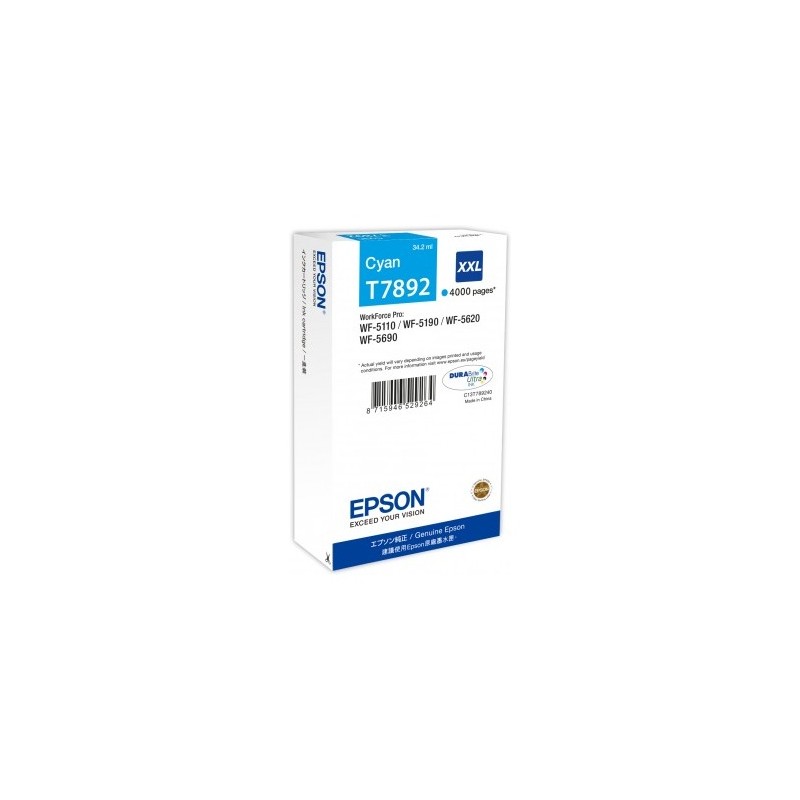 Cartus Cerneala Original Epson Cyan, T789240, pentru Workforce Pro WP-5110|51490|5620|5690,  , (timbru verde 0.15 lei), "C13T789