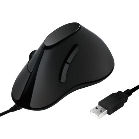 MOUSE Logilink, PC sau NB, cu fir, USB, optic, 1000 dpi, butoane/scroll 5/1, ergonomic, negru, "ID0158" (timbru verde 0.18 lei)
