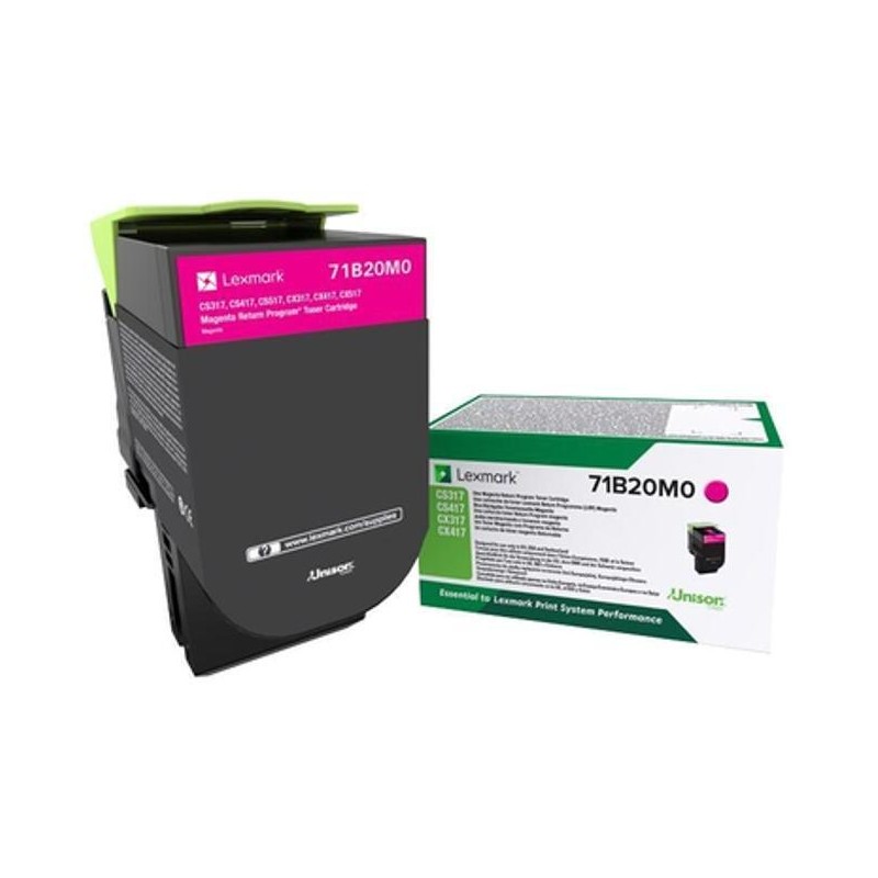 Toner Original Lexmark Magenta, 71B20M0, pentru CX317|CS317|CX417|CS417, 2.5K, (timbru verde 1.2 lei) , "71B20M0"