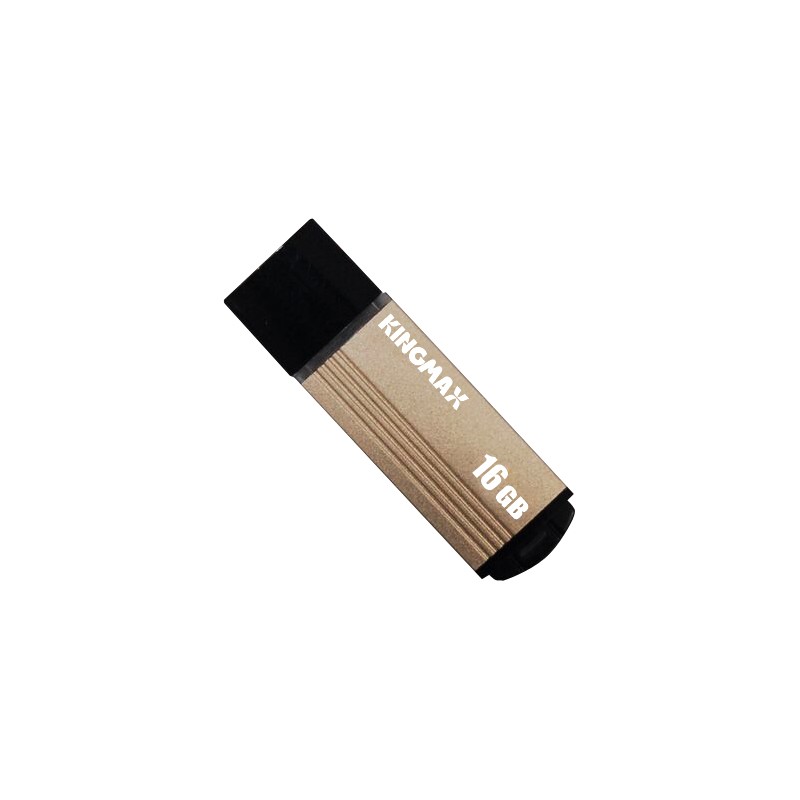MEMORIE USB 2.0 KINGMAX 16 GB, cu capac, carcasa aluminiu, negru / auriu, "KM-MA06-16GB/Y" (timbru verde 0.03 lei)