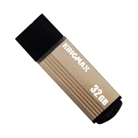 MEMORIE USB 2.0 KINGMAX 32 GB, cu capac, carcasa aluminiu, negru / auriu, "KM-MA06-32GB/Y" (timbru verde 0.03 lei)
