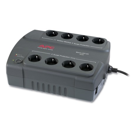 UPS APC, "Back-UPS ES", offline cu sinusoida simulata, brick, 400VA/240W, Schuko x 8, LED, back-up 11 - 20 min., "BE400-GR", (WB