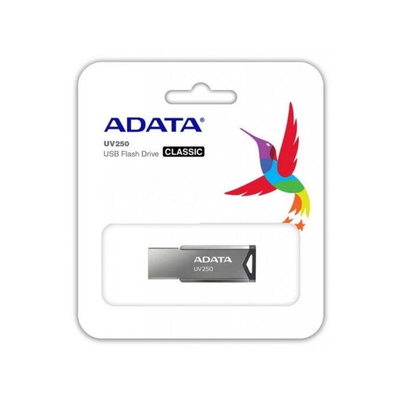 MEMORIE USB 2.0 ADATA 16 GB, clasica, carcasa aluminiu, argintiu, "AUV250-16G-RBK" (timbru verde 0.03 lei)