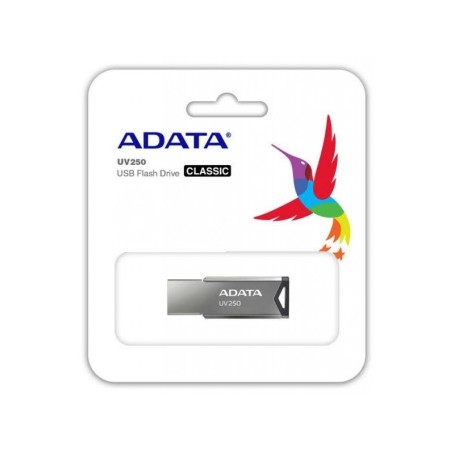MEMORIE USB 2.0 ADATA 16 GB, clasica, carcasa aluminiu, argintiu, "AUV250-16G-RBK" (timbru verde 0.03 lei)