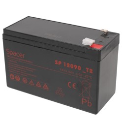 ACUMULATOR UPS SPACER 12V /  9Ah, dimensiuni: 151x66x96mm, inaltime+terminal: 102mm, terminal F2(T2), SP-BAT-12V9AH, "SP-BAT-12V