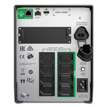 UPS APC,"Smart-UPS SMT",Line Int. sin pura mgmt,mini tower,1500VA / 1000W,AVR,IECx8,1xRBC7,LCD,21-30 min.,"SMT1500IC",prelungire