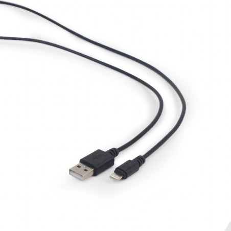 CABLU alimentare si date GEMBIRD, pt. smartphone, USB 2.0 (T) la Lightning (T), 1m, negru, "CC-USB2-AMLM-1M" (timbru verde 0.08 