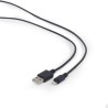 CABLU alimentare si date GEMBIRD, pt. smartphone, USB 2.0 (T) la Lightning (T), 1m, negru, "CC-USB2-AMLM-1M" (timbru verde 0.08 