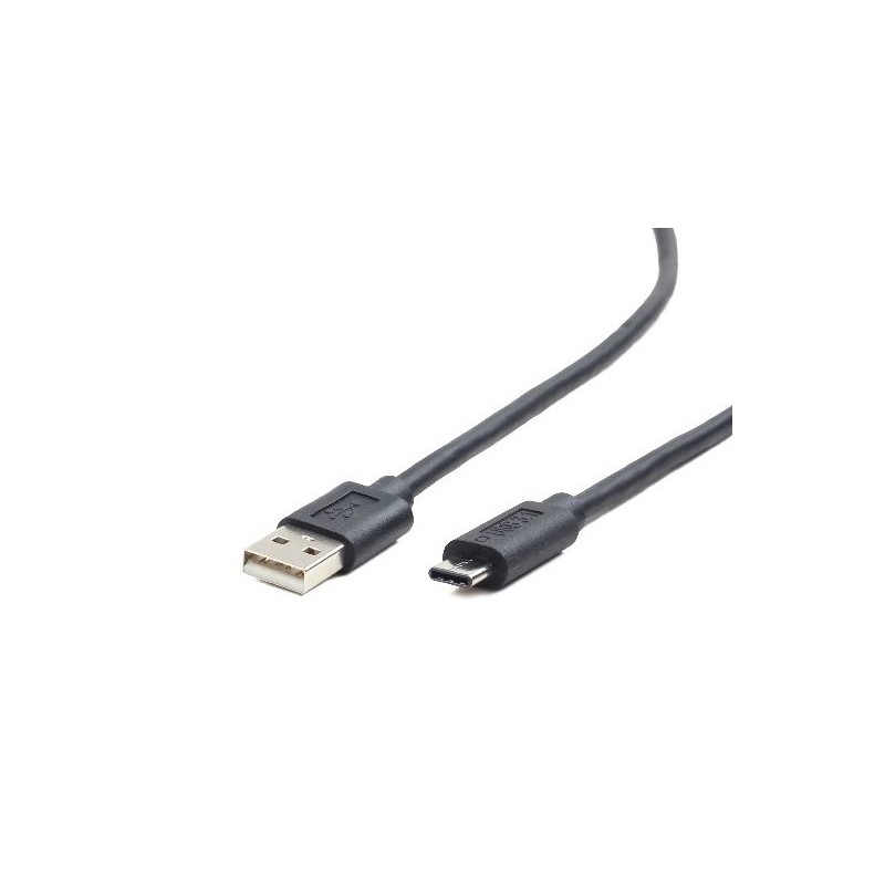 CABLU alimentare si date GEMBIRD, pt. smartphone, USB 2.0 (T) la USB 2.0 Type-C (T), 1m, negru, "CCP-USB2-AMCM-1M" (timbru verde