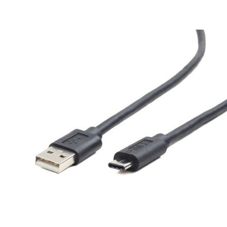 CABLU alimentare si date GEMBIRD, pt. smartphone, USB 2.0 (T) la USB 2.0 Type-C (T), 1m, negru, "CCP-USB2-AMCM-1M" (timbru verde