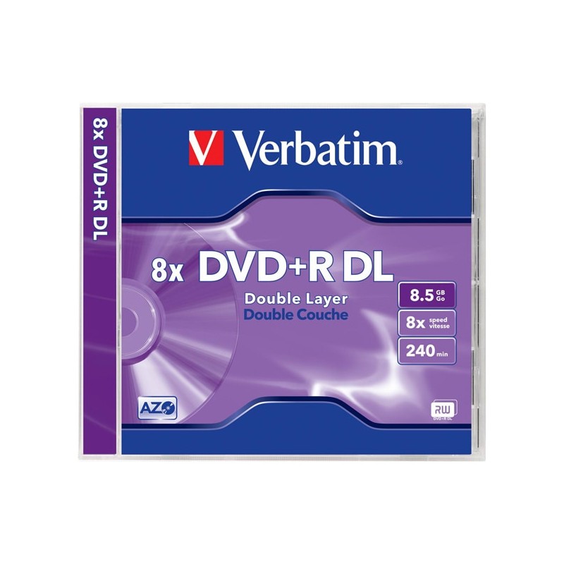 DVD+R VERBATIM  8.5GB, 240min, viteza 8x, Double Layer, 5Pack, Jewel Case, "Matt Silver" "43541"